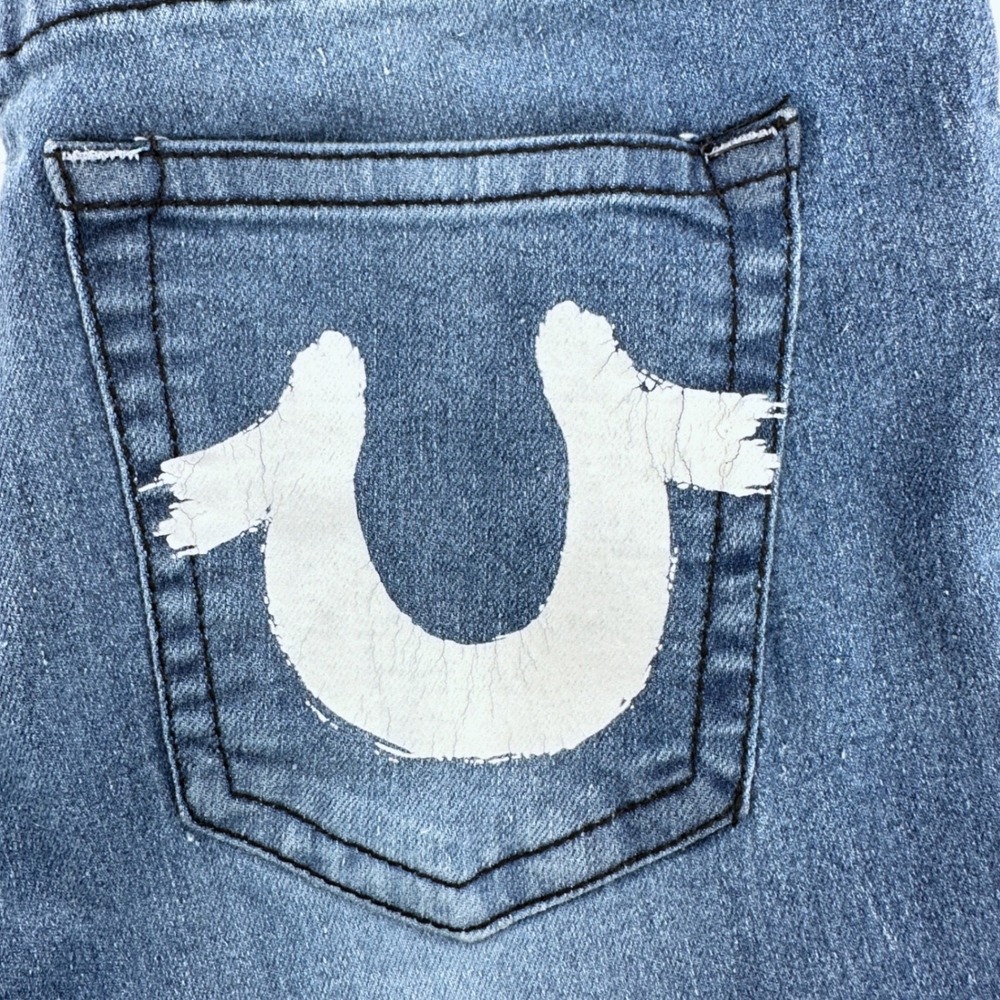 True Religion Girls LG 12 Blue Skinny Jeans Med Wash High Rise Stretch Logo - Picture 5 of 12
